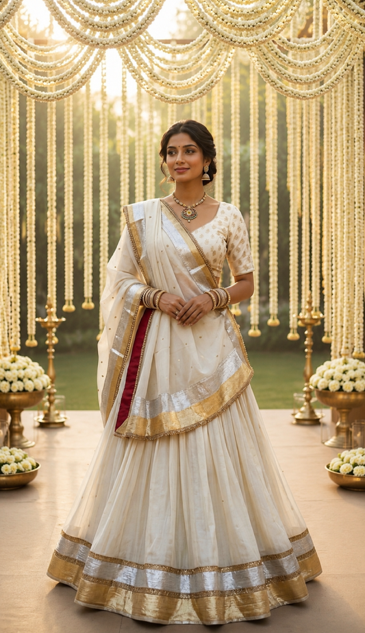 Ivory Lehenga Set