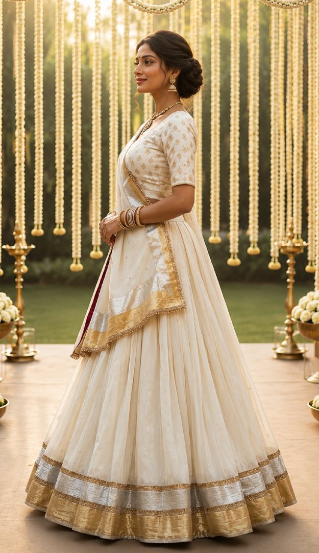 Ivory Lehenga Set