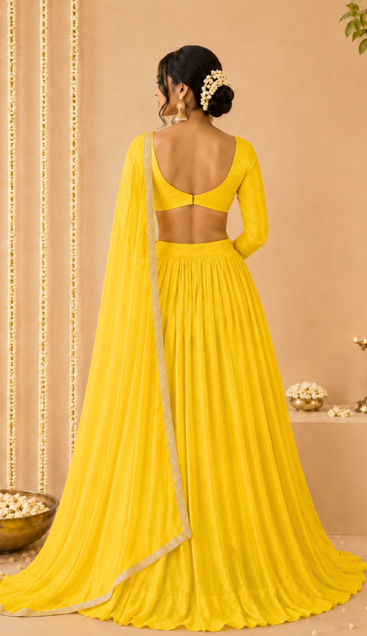 yellow lehenga set